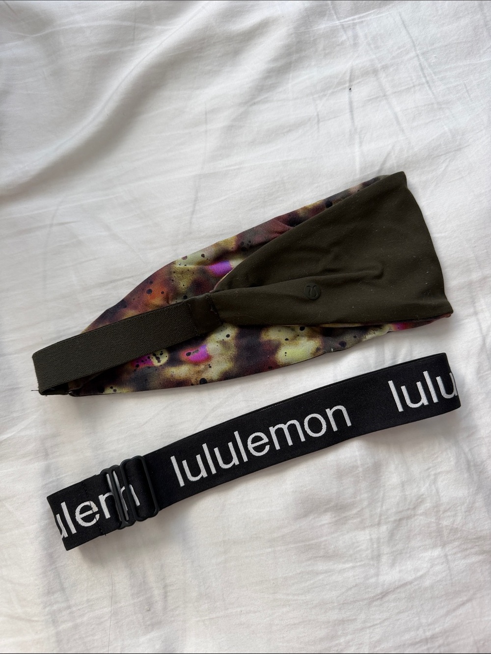 lululemon athletica Olive & Multicolor Reversible Headband with Logo Strap